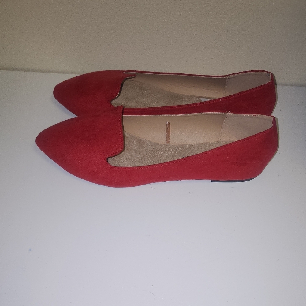 Charles Albert Red Ballet Flats